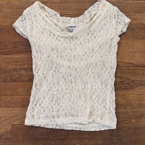 JG Hook white lined sheer blouse shirt top size medium M
 b40